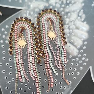 Sunburst Multicolor Crystal Earrings